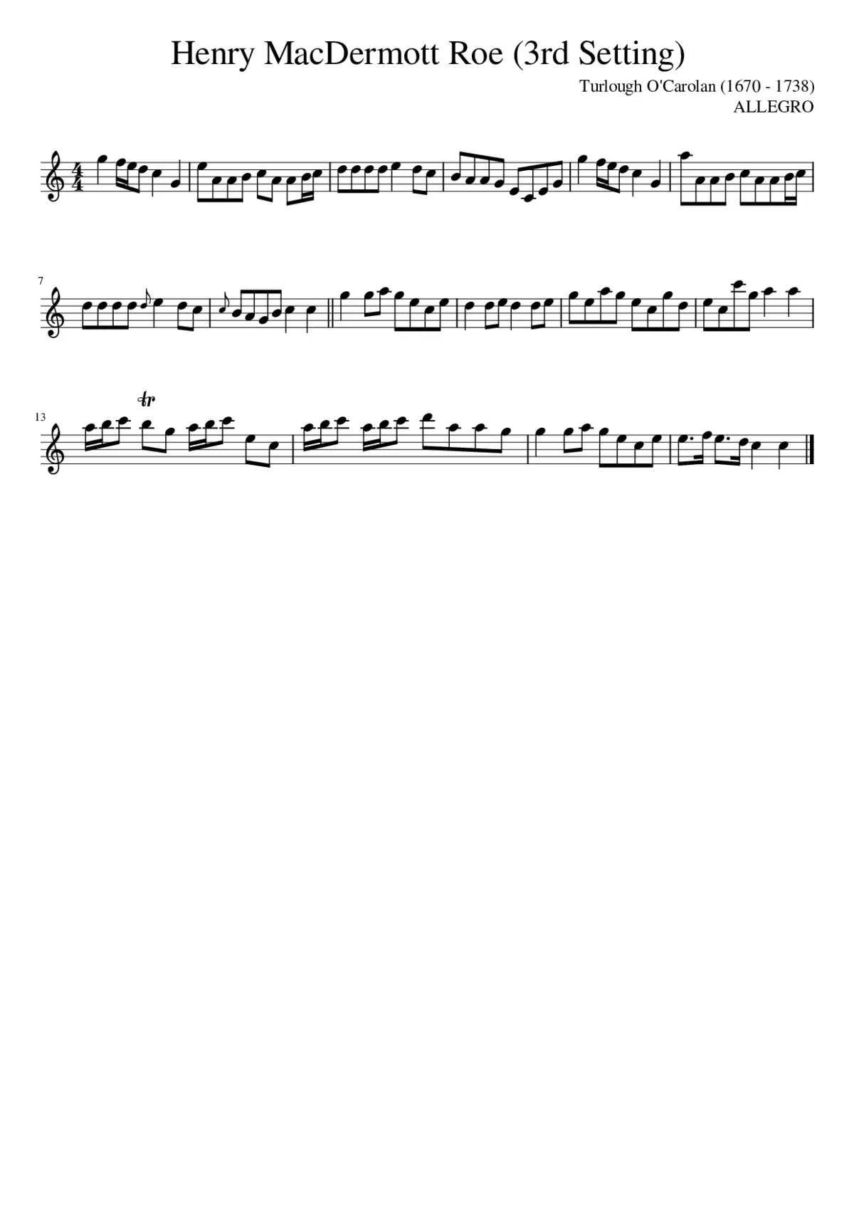 Henry MacDermott Roe (3rd Setting) - Page 1