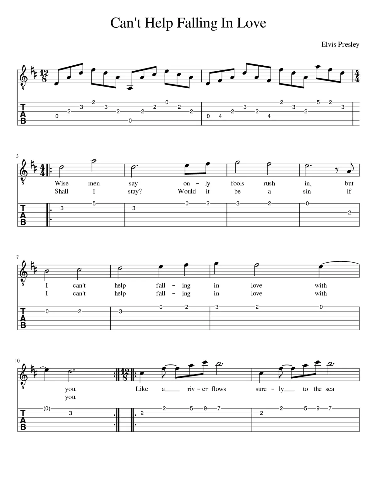 Can't Help Falling In Love - Page 1