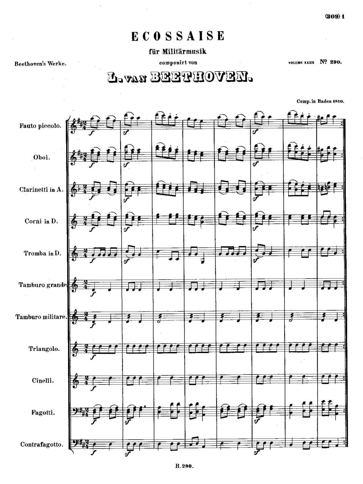 Ecossaise für Militarmusik - Page 1