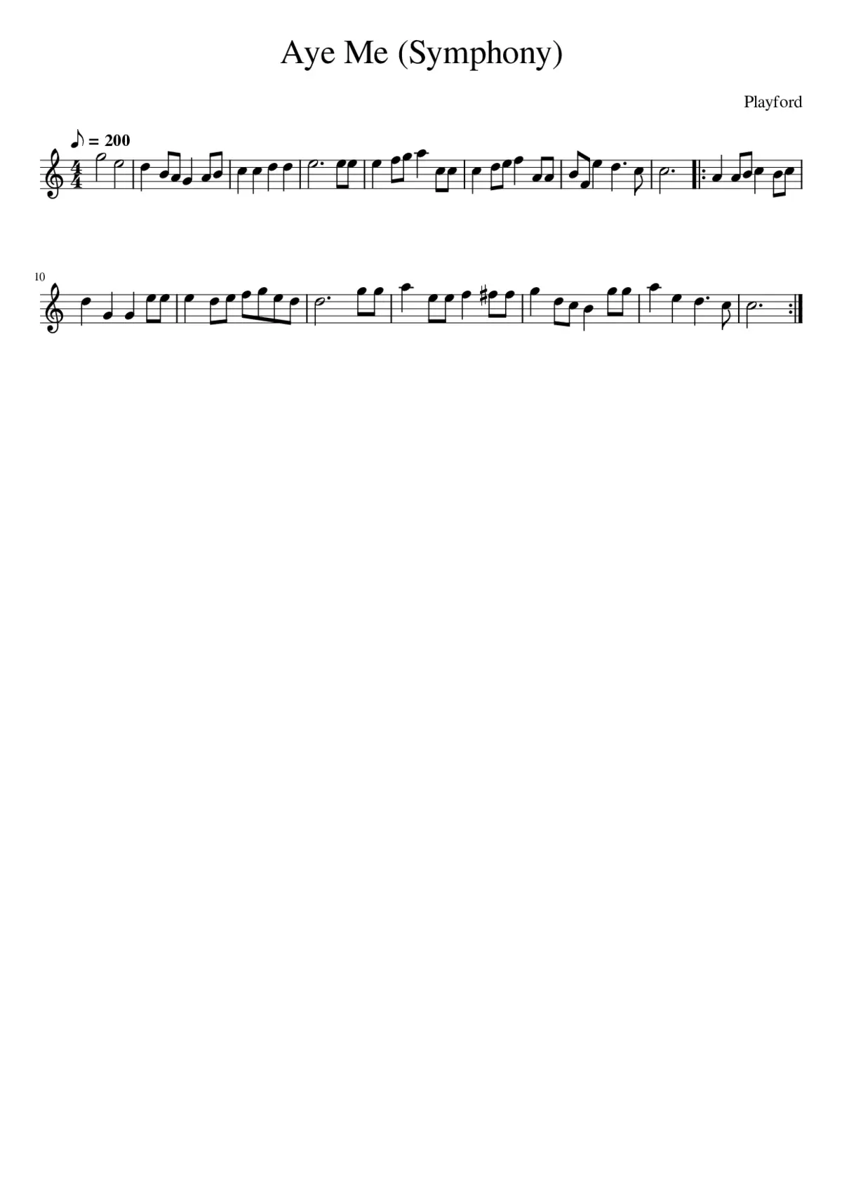 Aye Me (Symphony) - Page 1