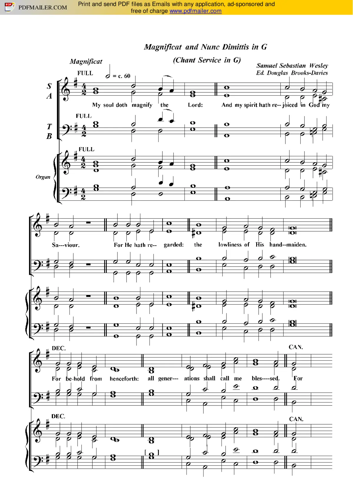 Chant Service in G - Page 1