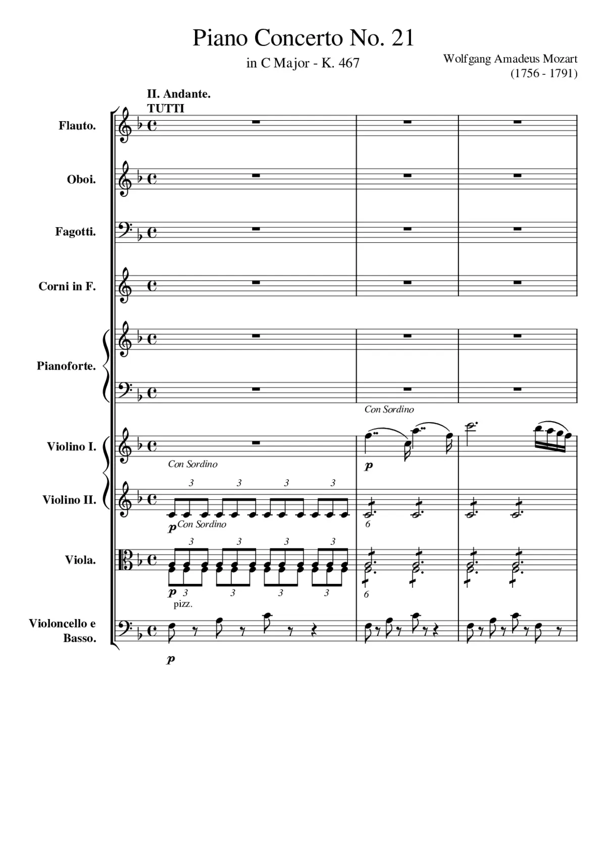 Piano Concerto No.21 in C major K.467 - Page 1