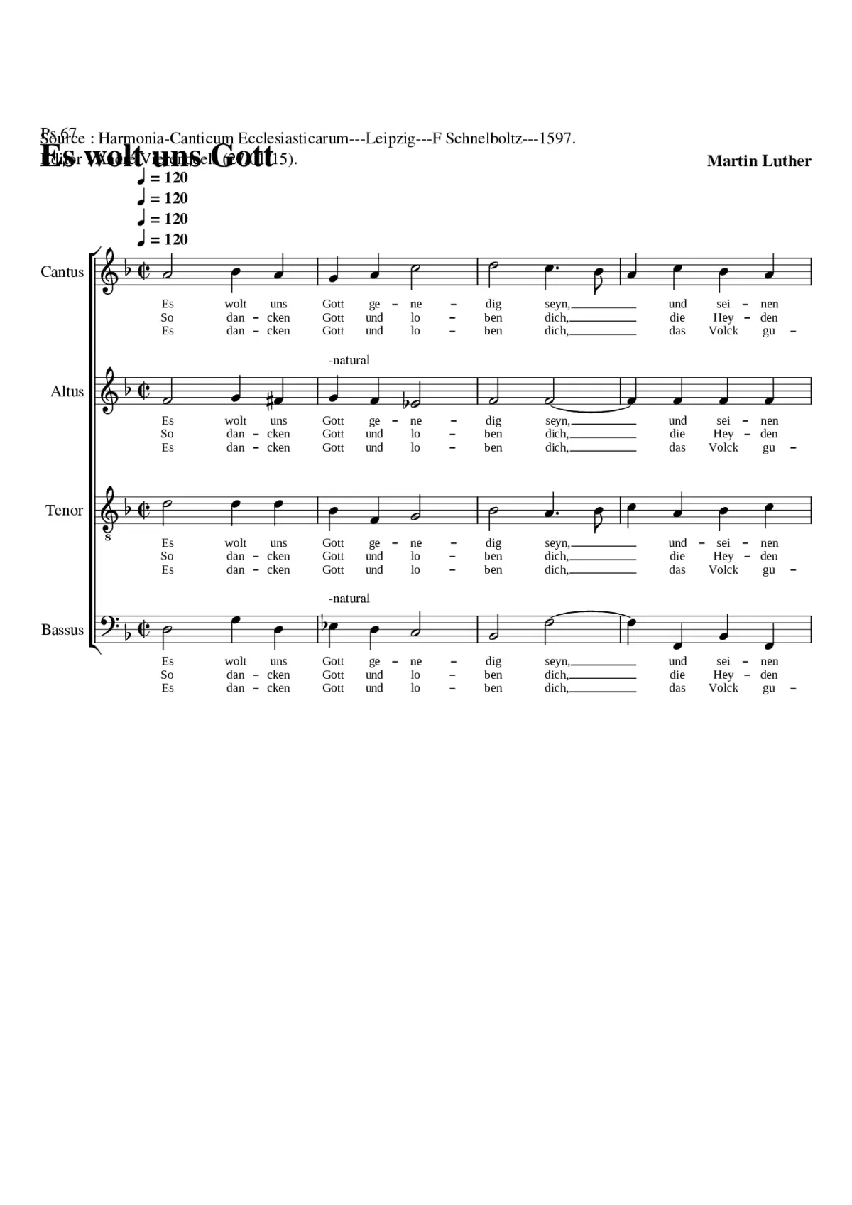 Es wolt uns Gott - Page 1