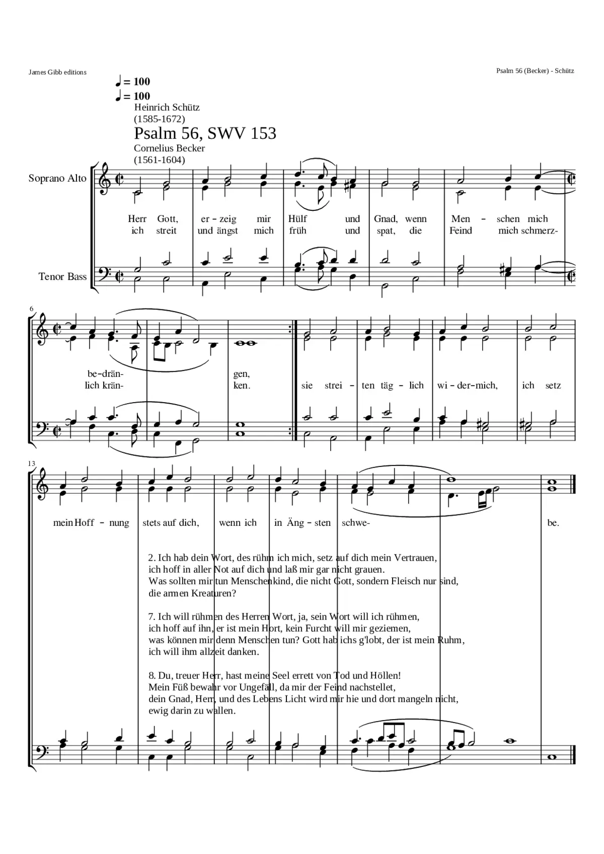 Herr Gott erzeig mir Hülf und Gnad SWV 153 - Page 1