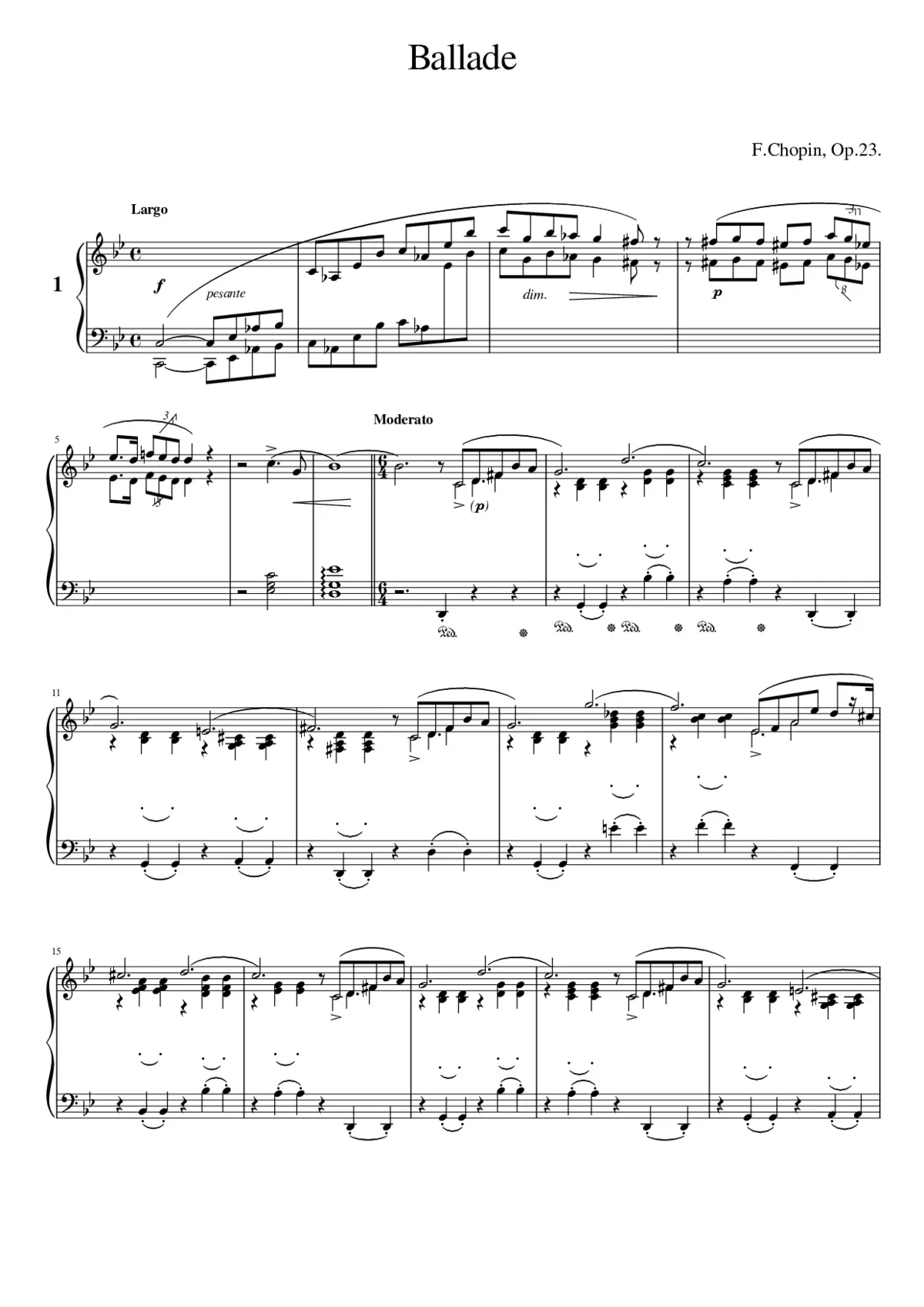 Ballade No.1 Op.23 - Page 1