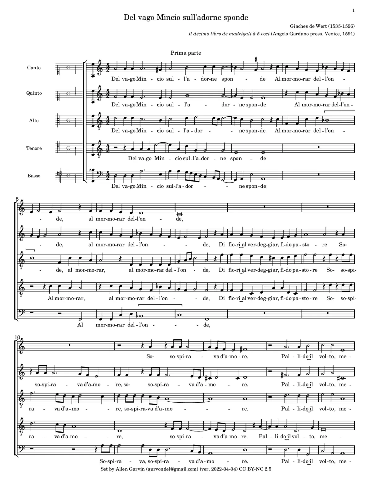 Del vago Mincio sull'adorne sponde - Page 1