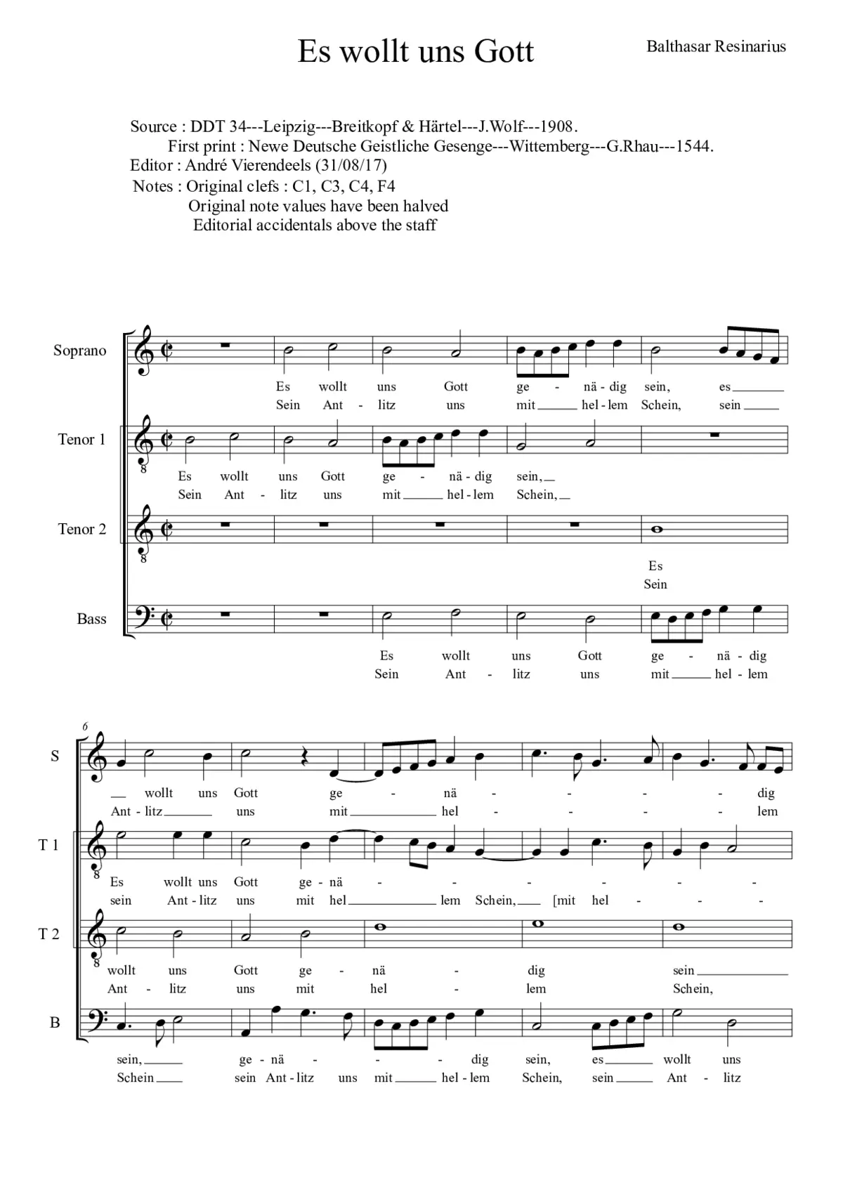 Es wollt uns Gott genädig sein - Page 1