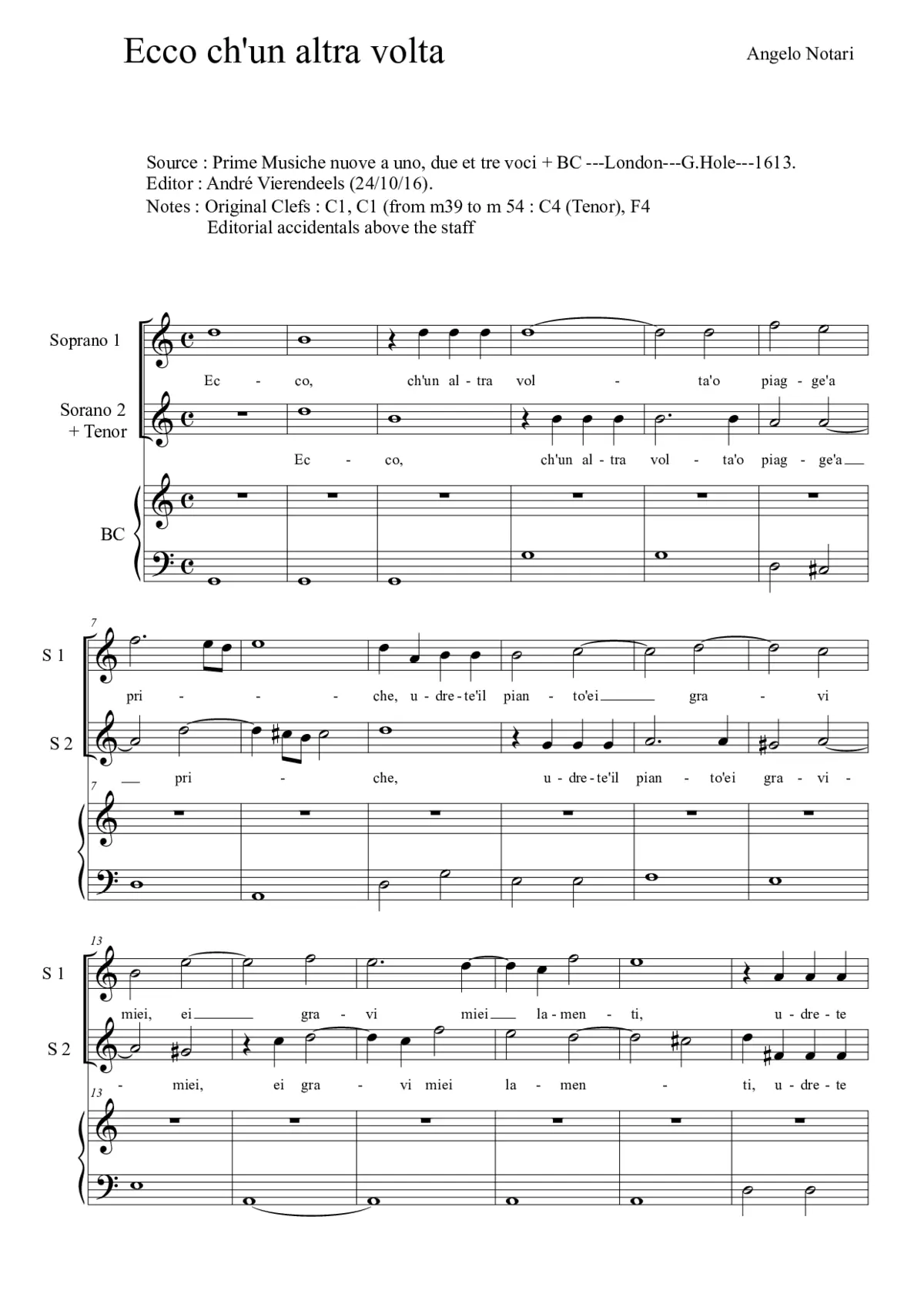 Ecco ch'un altra volta - Page 1