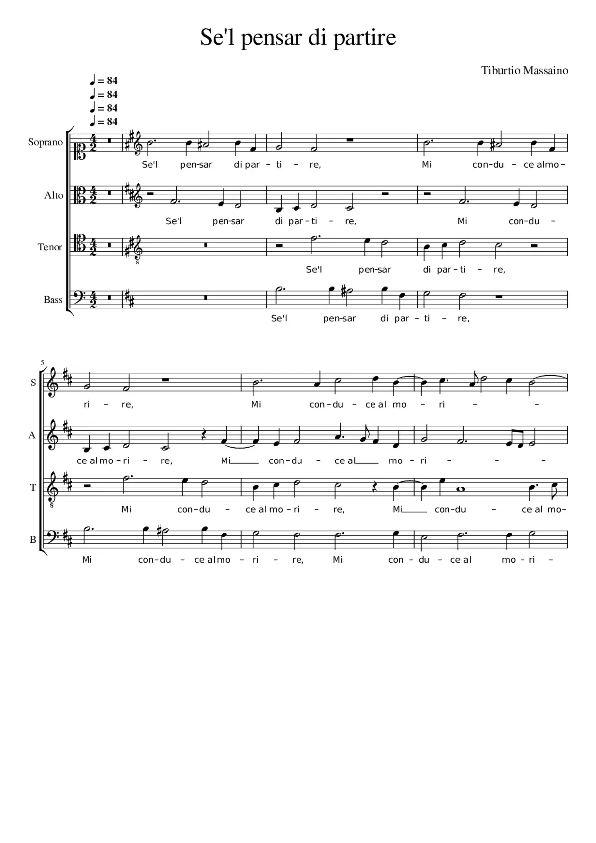 Se'l pensar di partire - Page 1