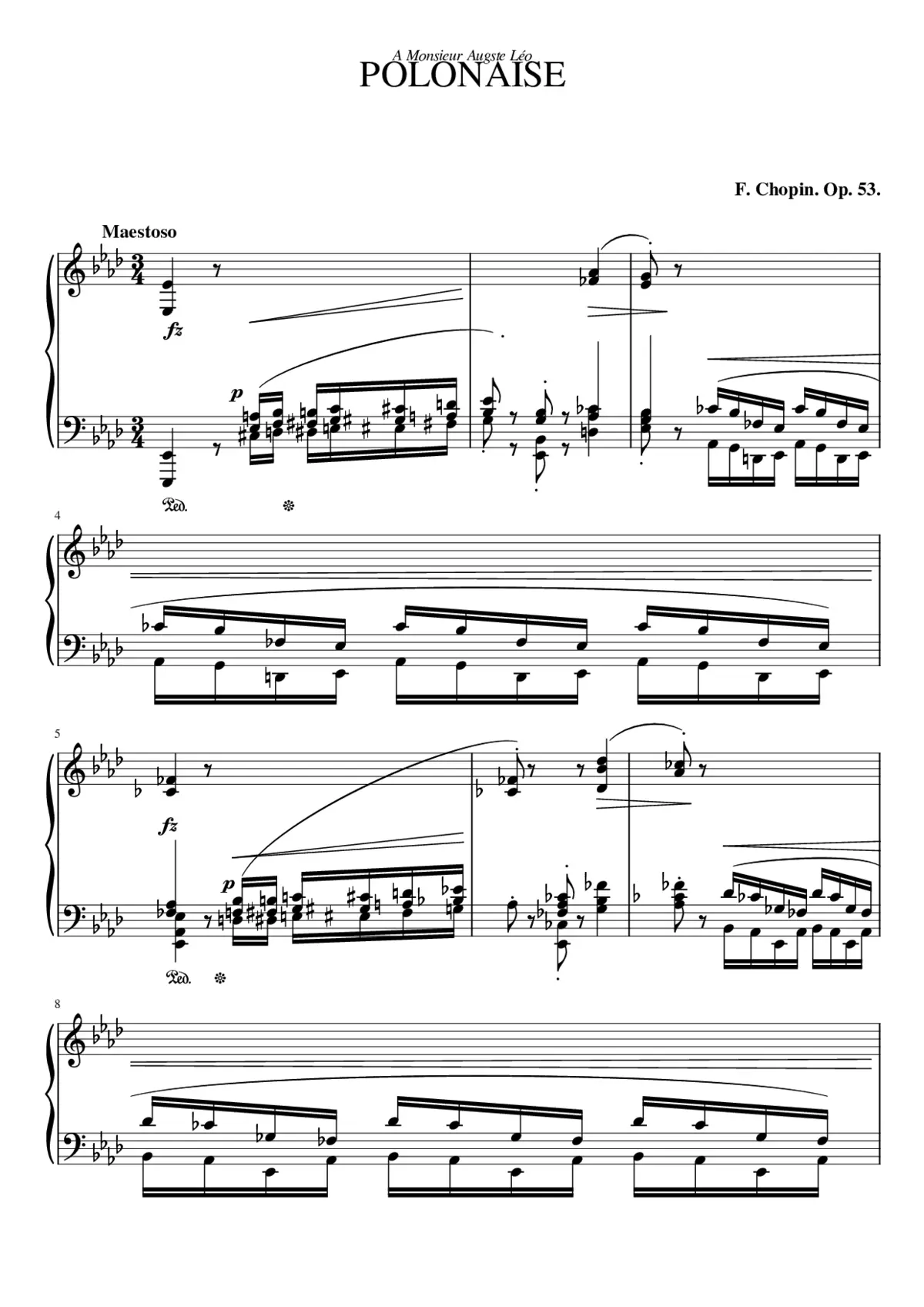 Polonaise in A-flat major B.5 - Page 1