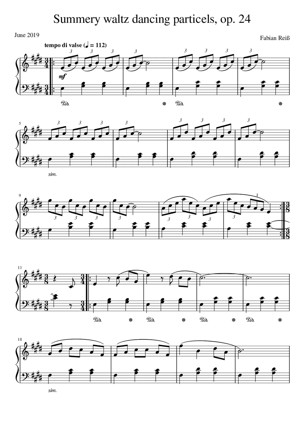 Summery waltz dancing particels op. 24 - Page 1