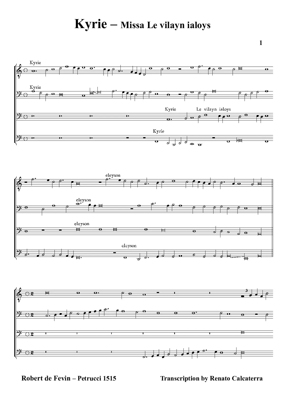 Missa Le vylain ialoys - Page 1