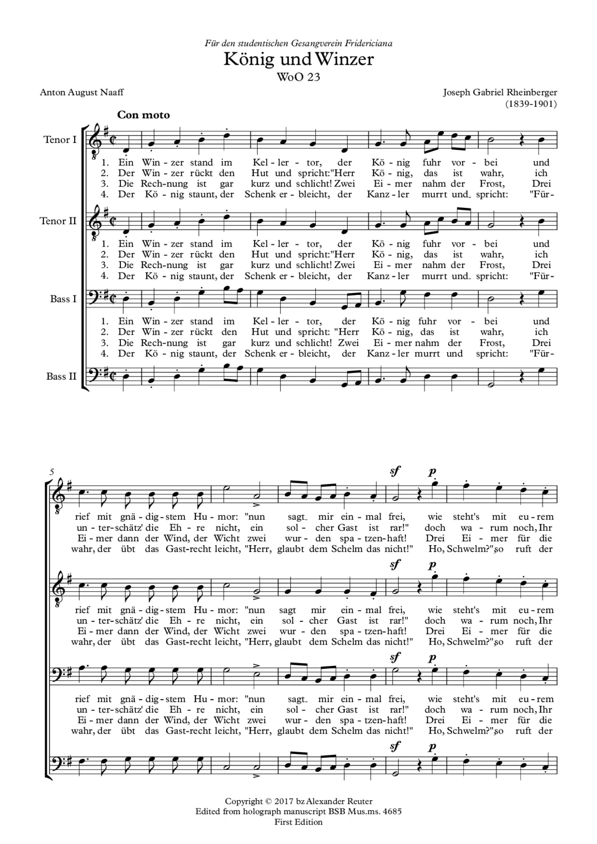 König und Winzer, WoO 23 - Page 1