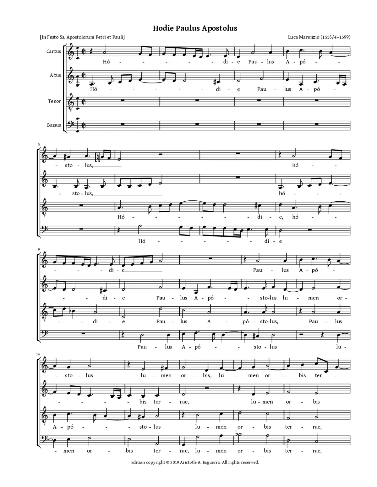 Hodie Paulus Apostolus - Page 1