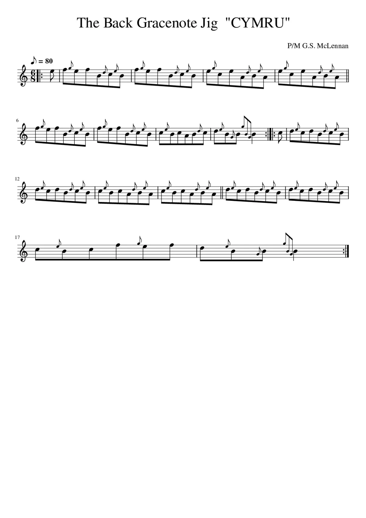 The Back Gracenote Jig CYMRU - Page 1