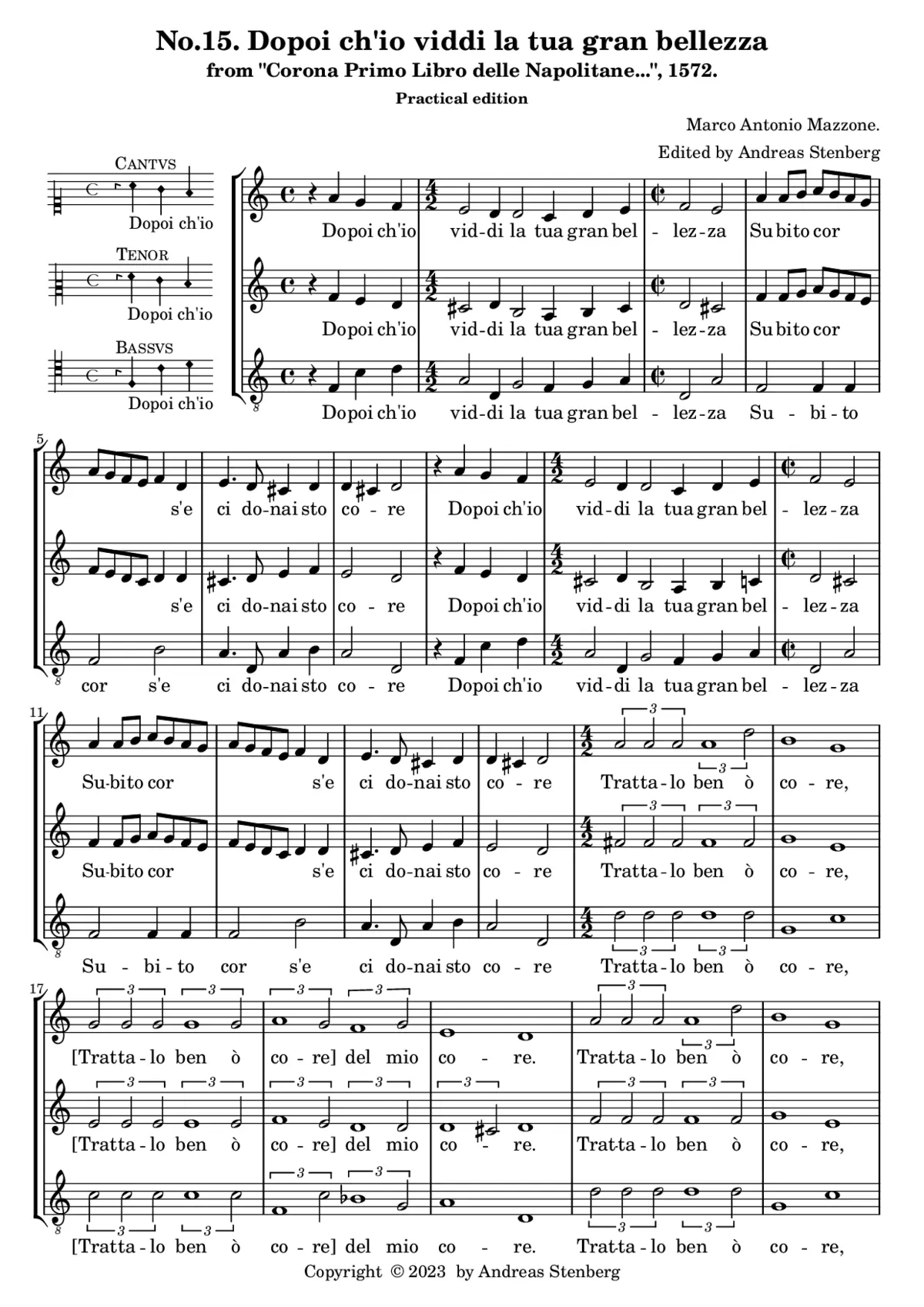 Dopoi ch'io viddi la tua gran bellezza - Page 1