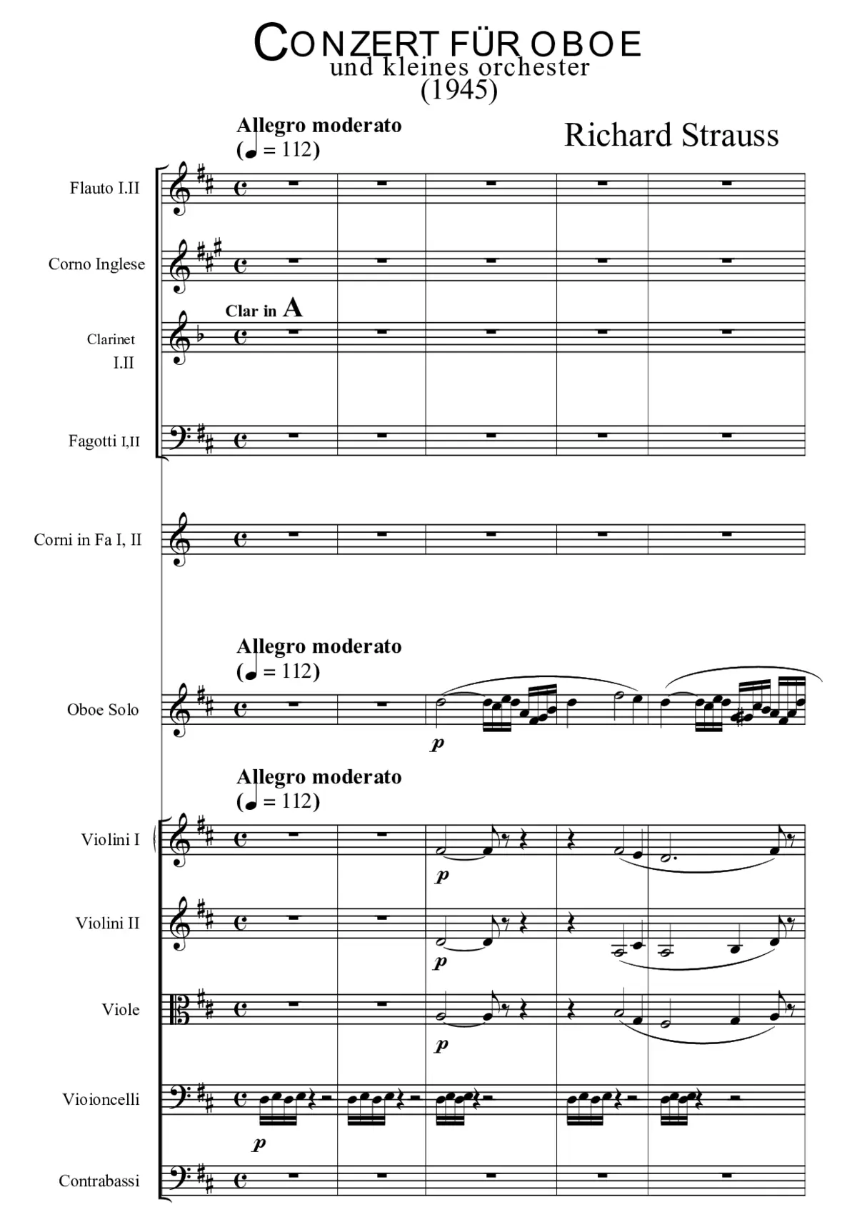 Concerto for Oboe and Small Orchestra - Page 1