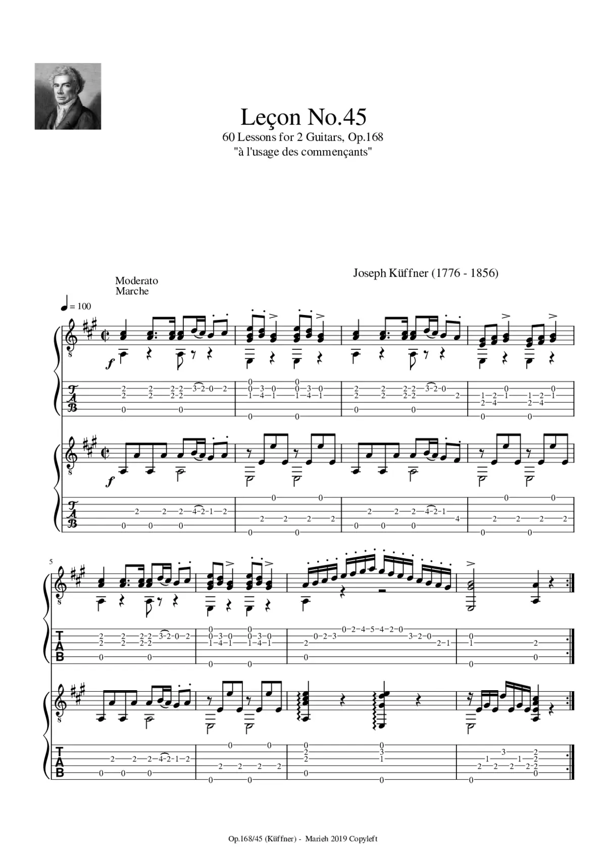 60 Lessons for 2 Guitars Op.168 - Page 1
