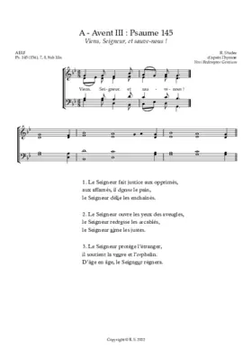 A - Avent III : Psaume 145