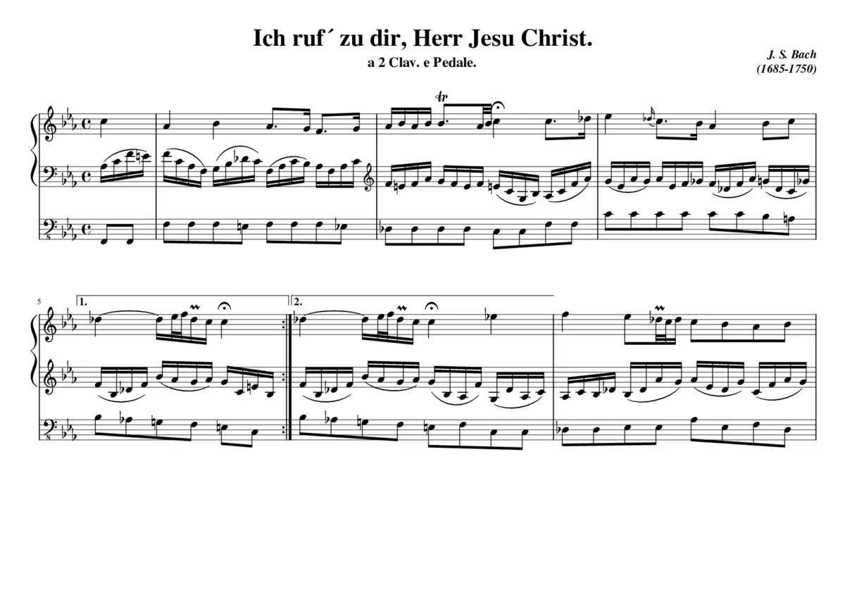 Ich ruf zu dir Herr Jesu Christ BWV 639 - Page 1