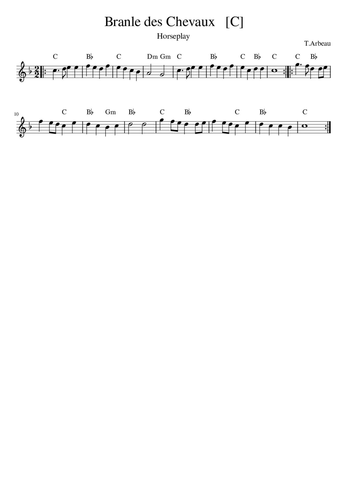 Branle des chevaulx - Page 1