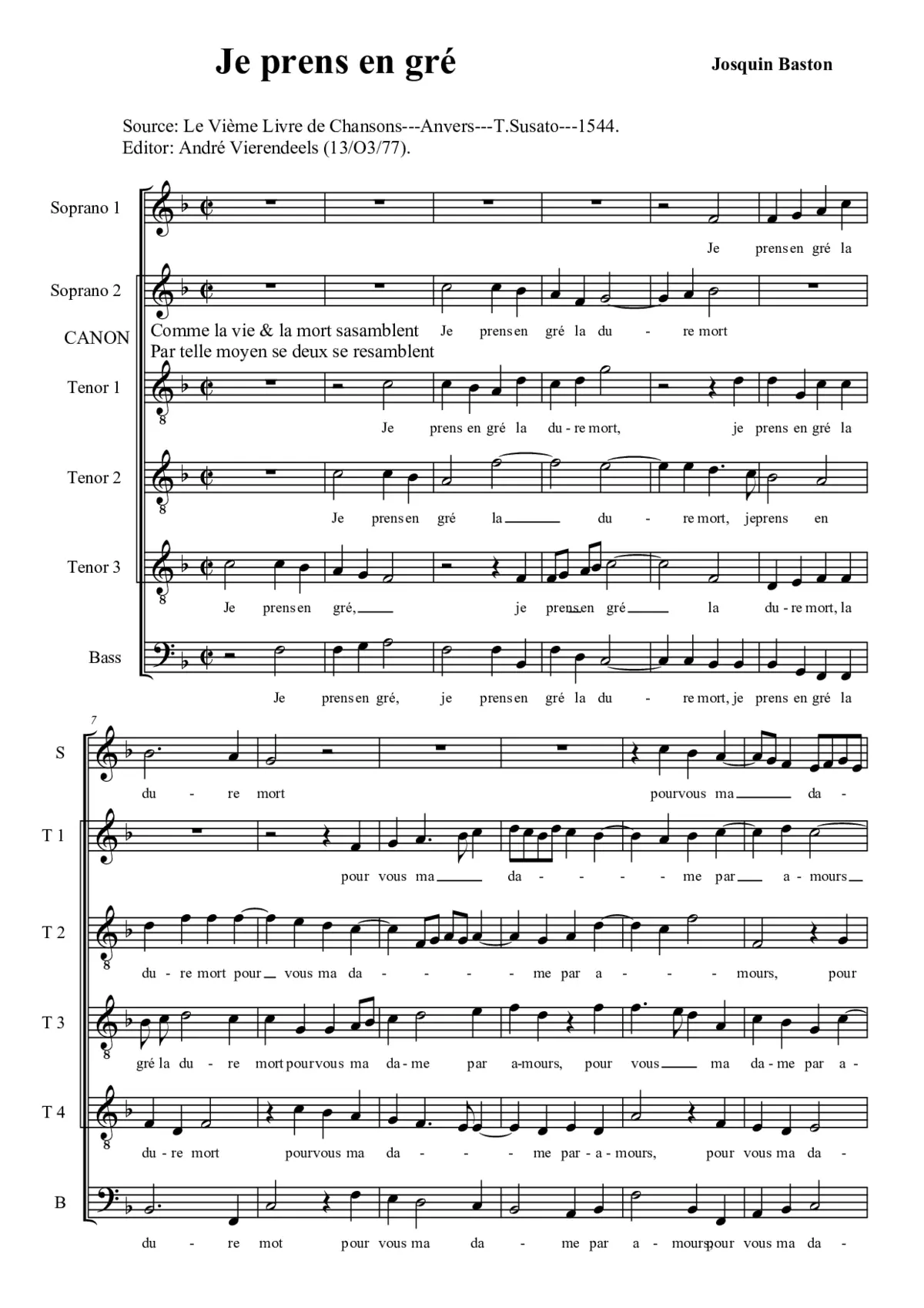 Je prens en gré - Page 1