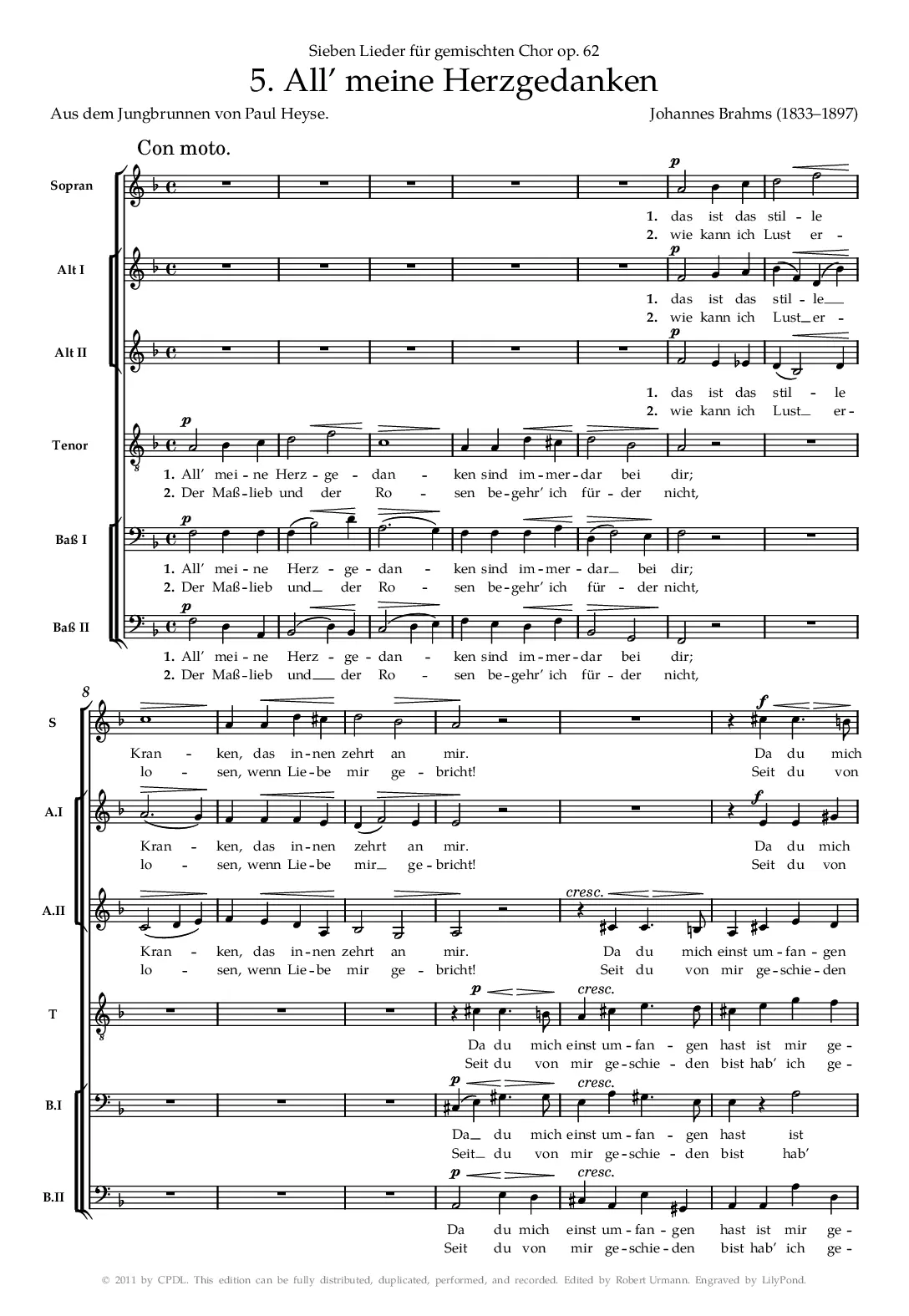 All meine Herzgedanken, Op. 62, No. 5 - Page 1