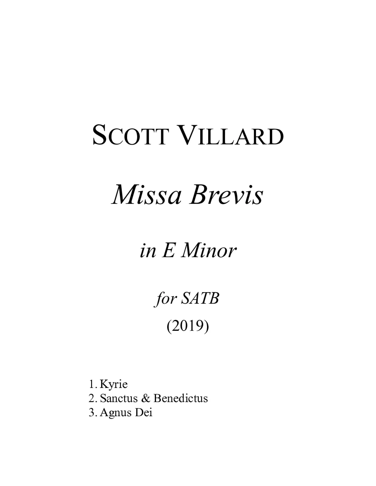 Missa Brevis in E Minor (2019) - Page 1