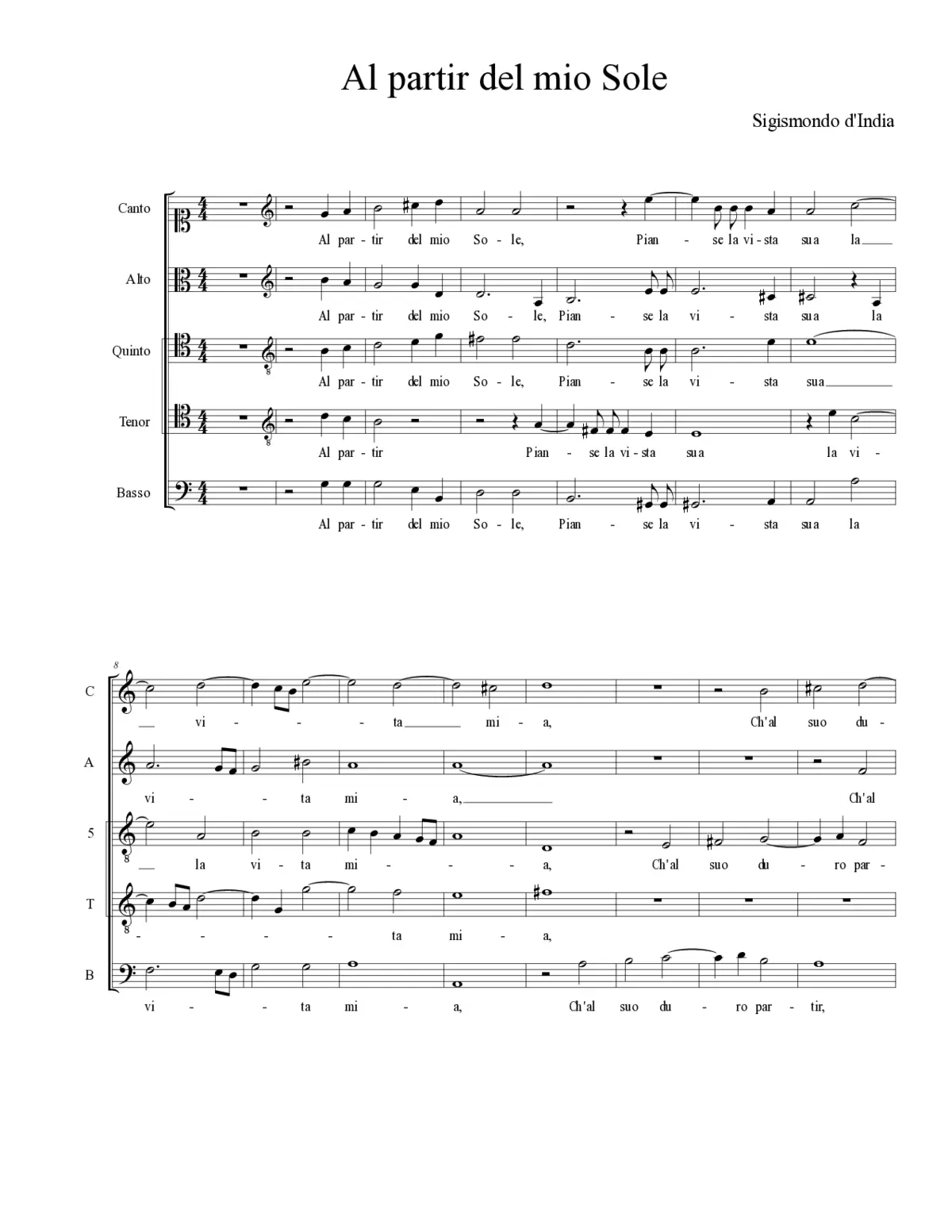 Al partir del mio Sole - Page 1