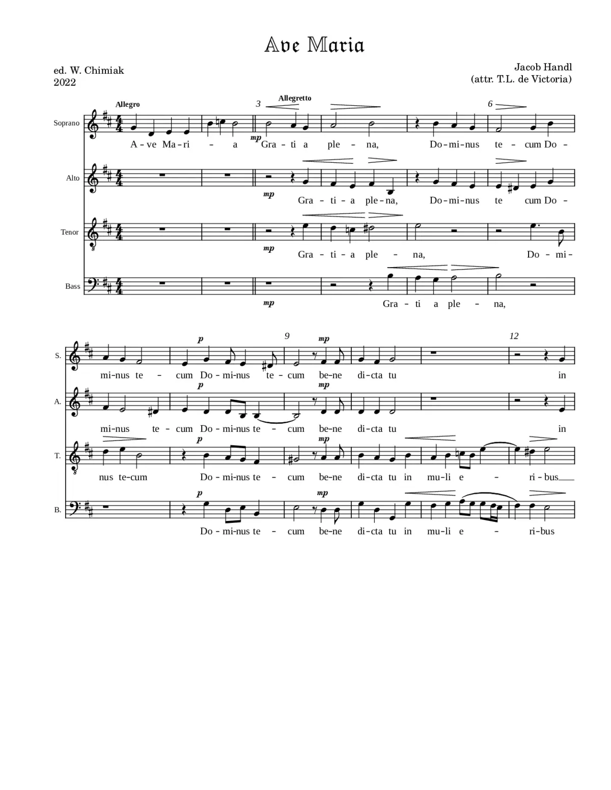 Ave Maria a 4 - Page 1