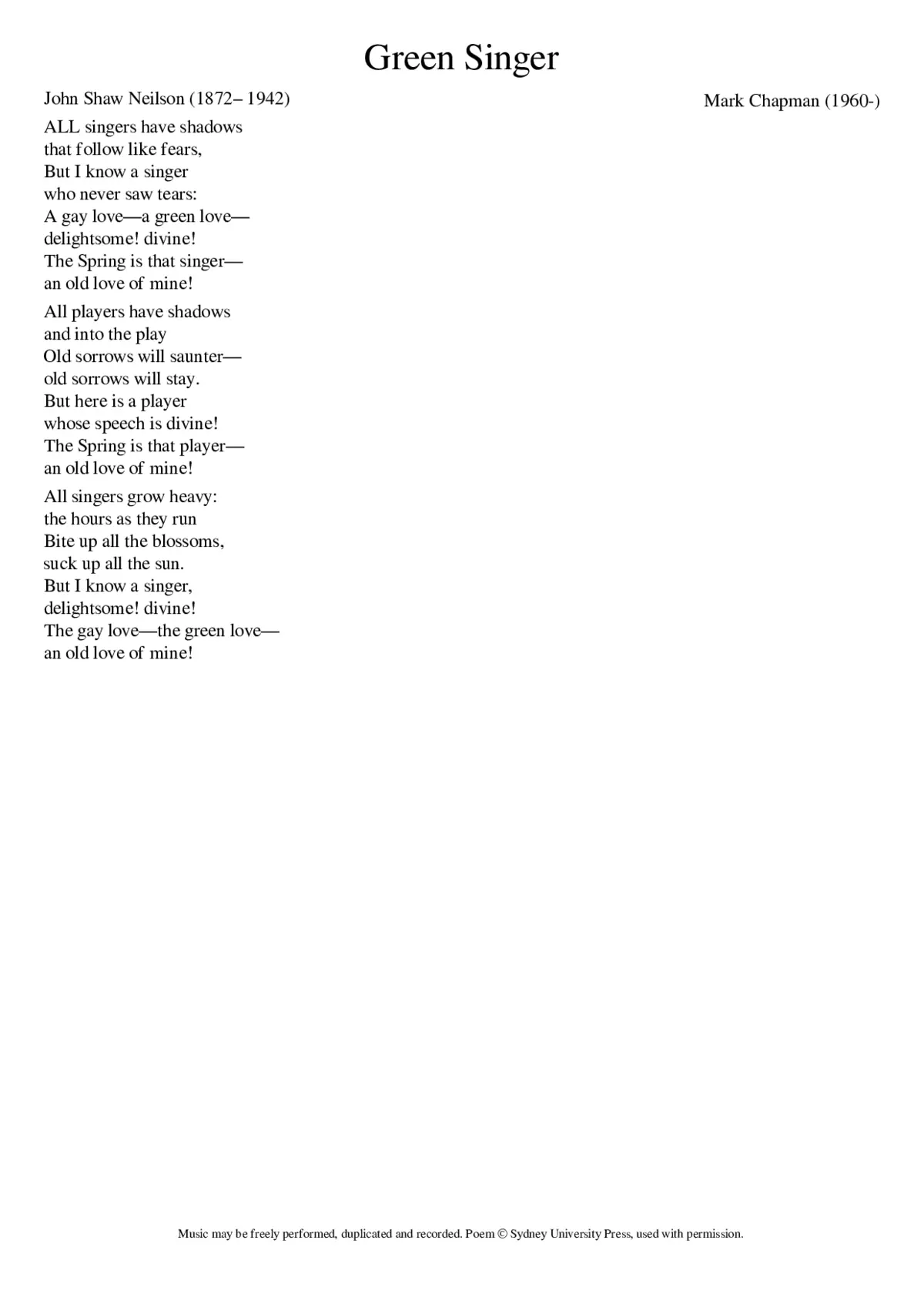 Green Singer - Page 1
