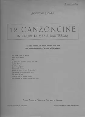 12 Canzoncine in onore di Maria Santissima