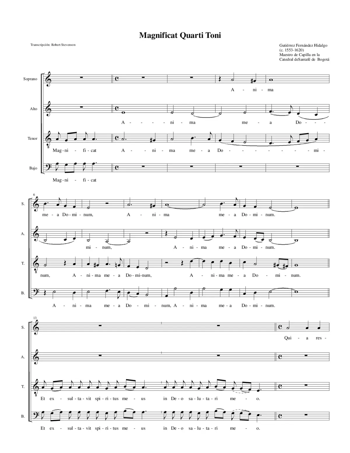Magnificat quarti toni - Page 1
