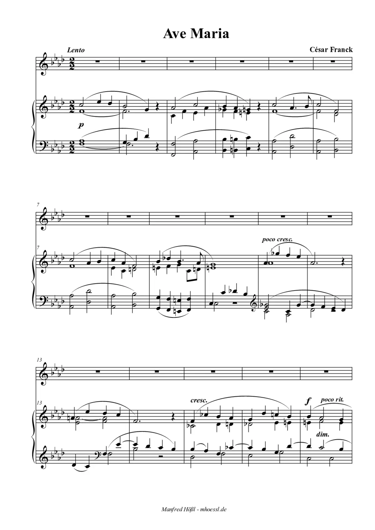 Ave Maria in e minor, FWV 62 - Page 1