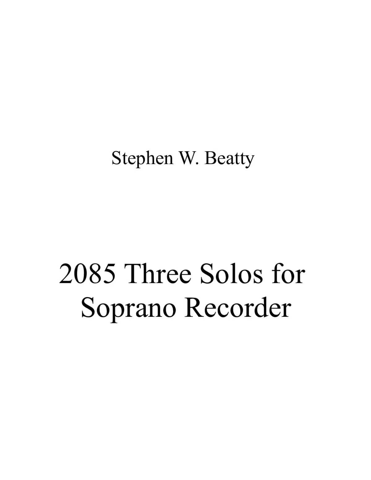 Three Solos for Soprano Recorder - Page 1