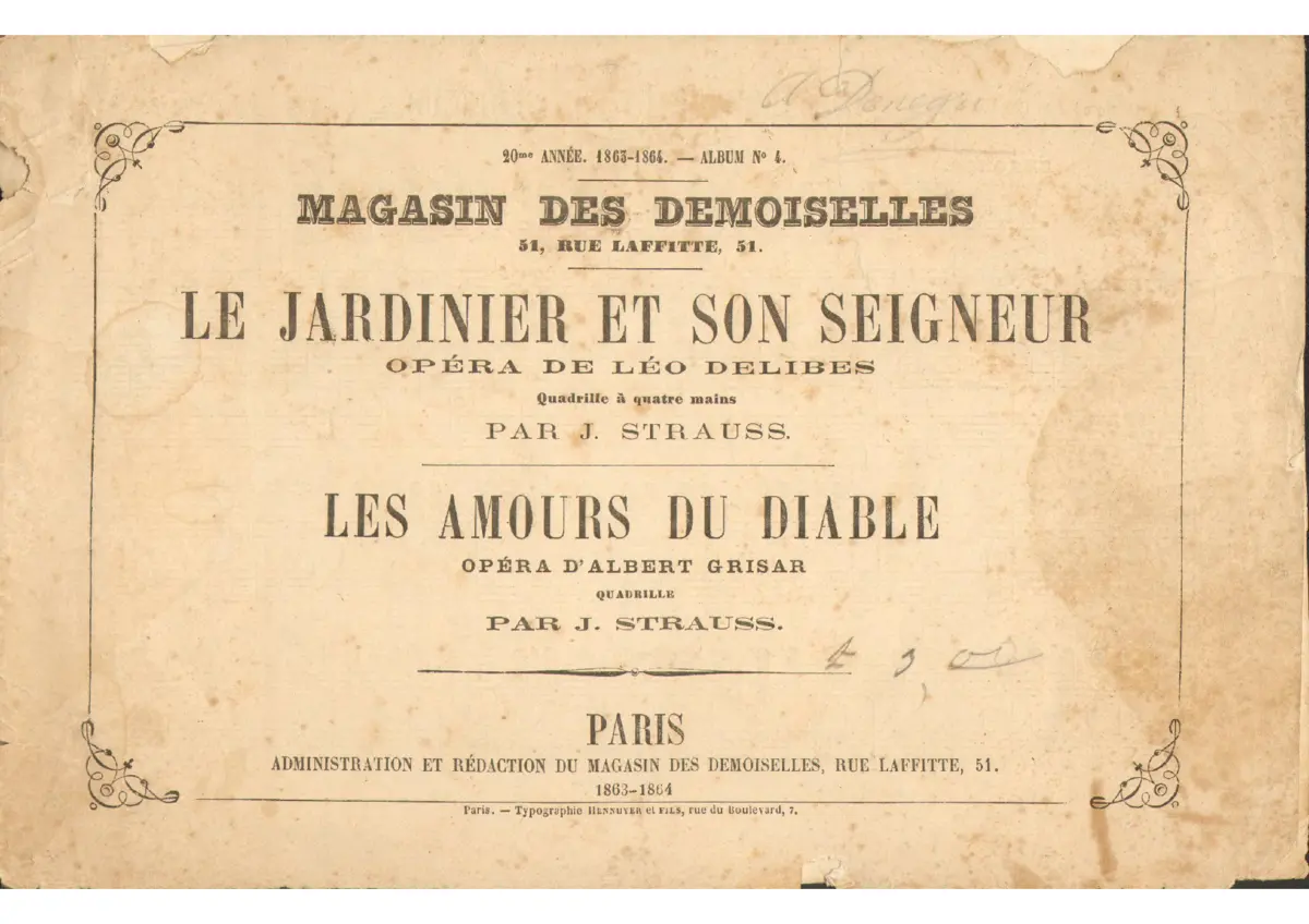 2 Quadrilles on Opera Themes of Delibes and Grisar - Page 1