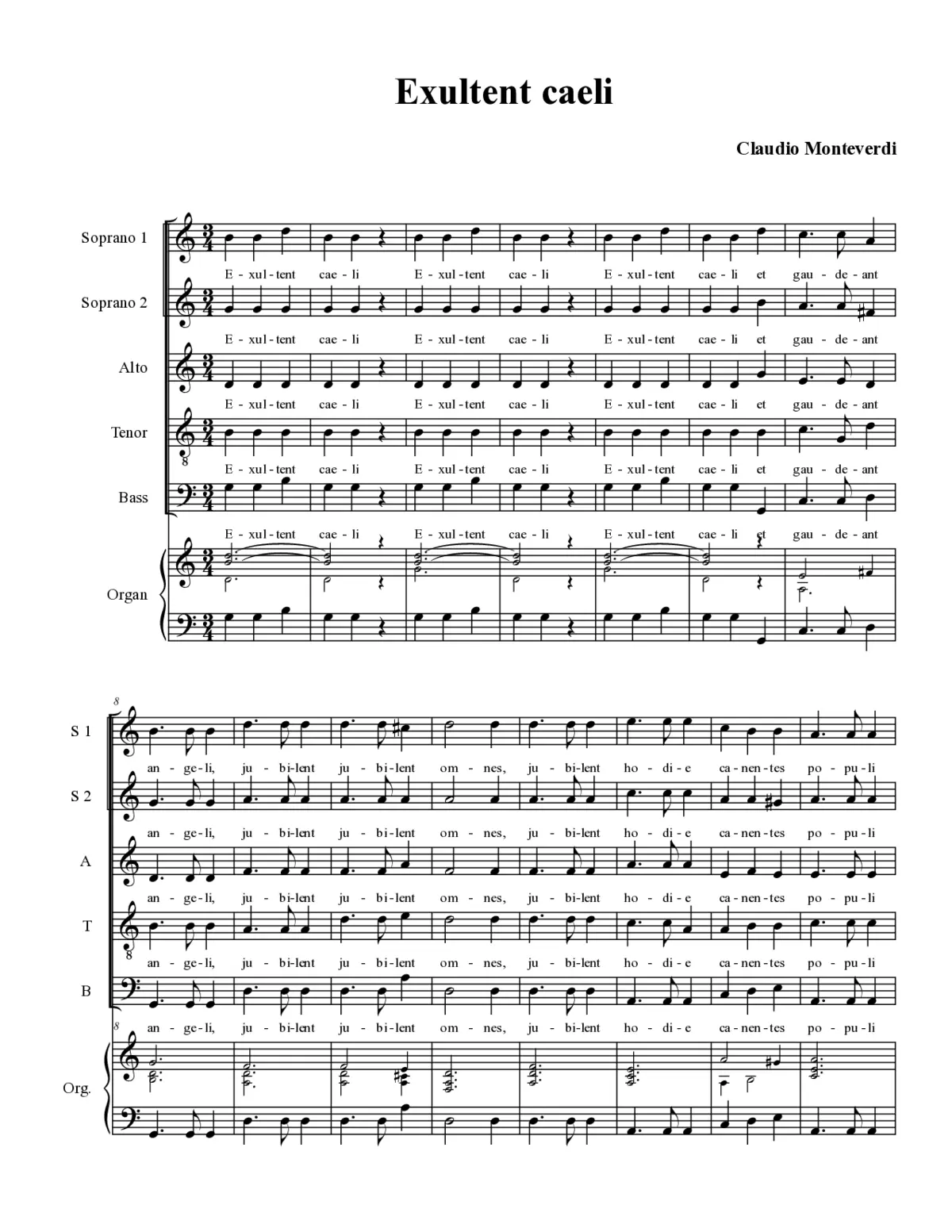 Exultent caeli - Page 1