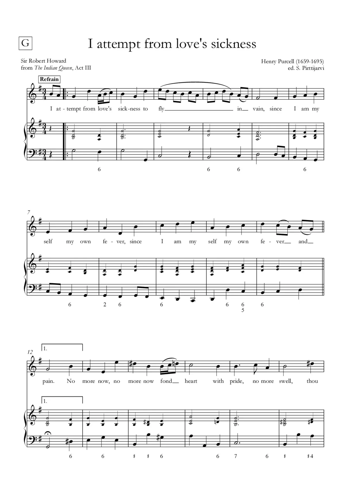 I attempt from love's sickness to fly, Z 630/17c - Page 1