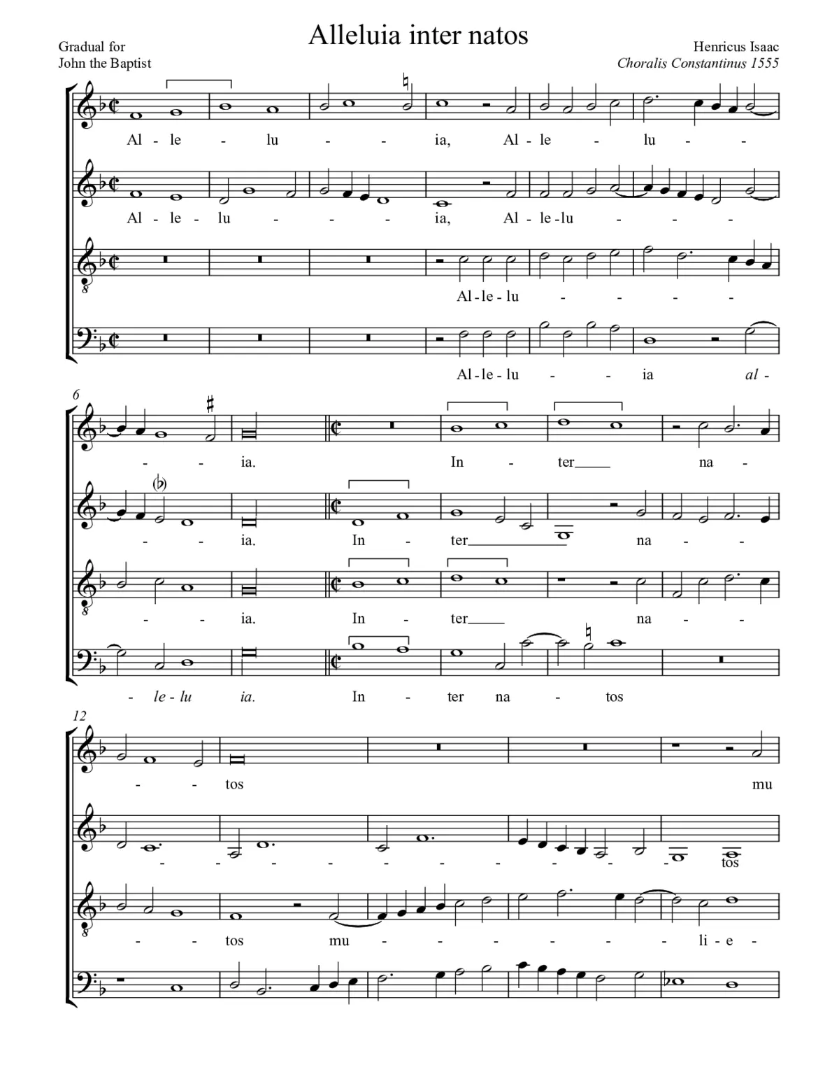 Alleluia: Inter natos mulierum - Page 1