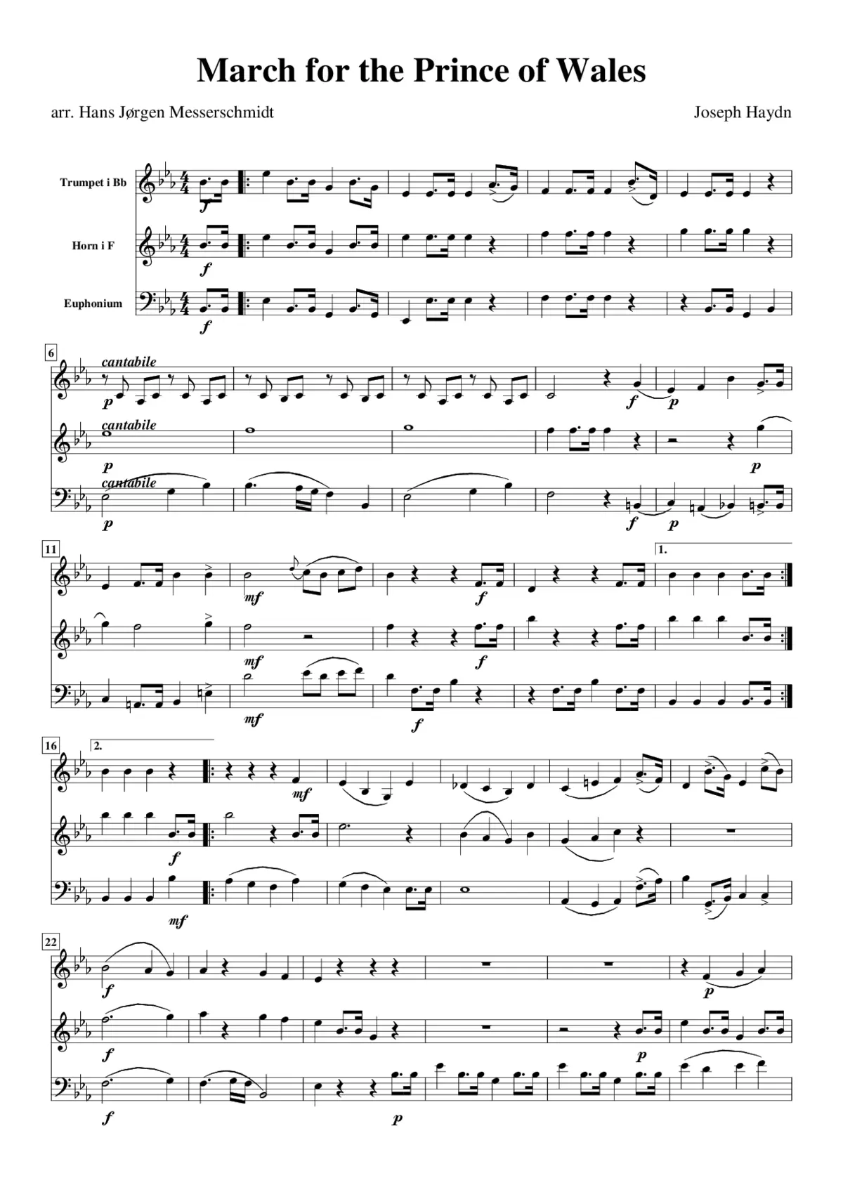 Marsch für den Prinzen von Wales - Page 1