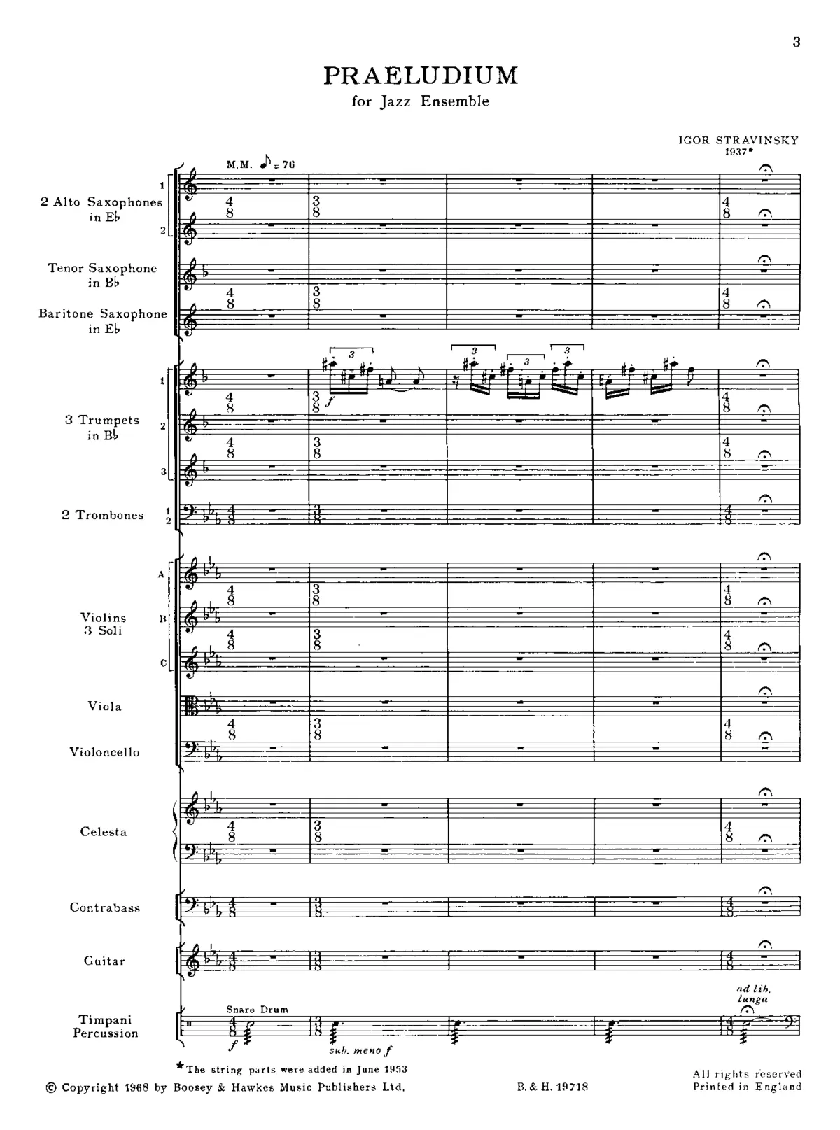 Praeludium for Jazz Ensemble - Page 1