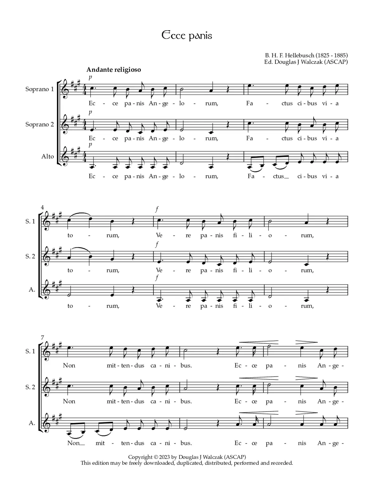 Ecce panis angelorum No. 2 - Page 1