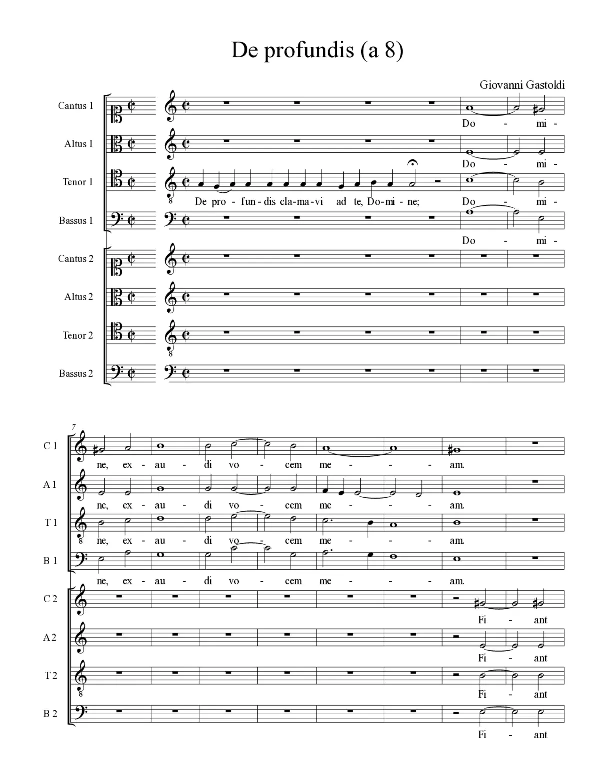 De profundis (a 8) - Page 1