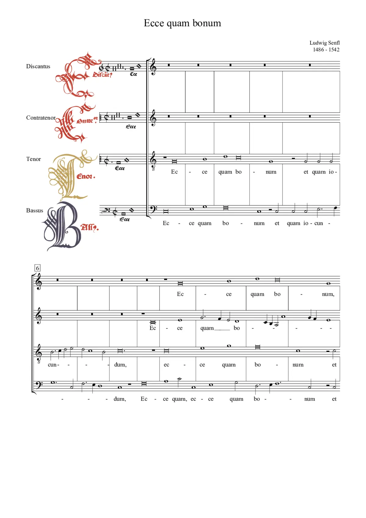 Ecce quam bonum - Page 1