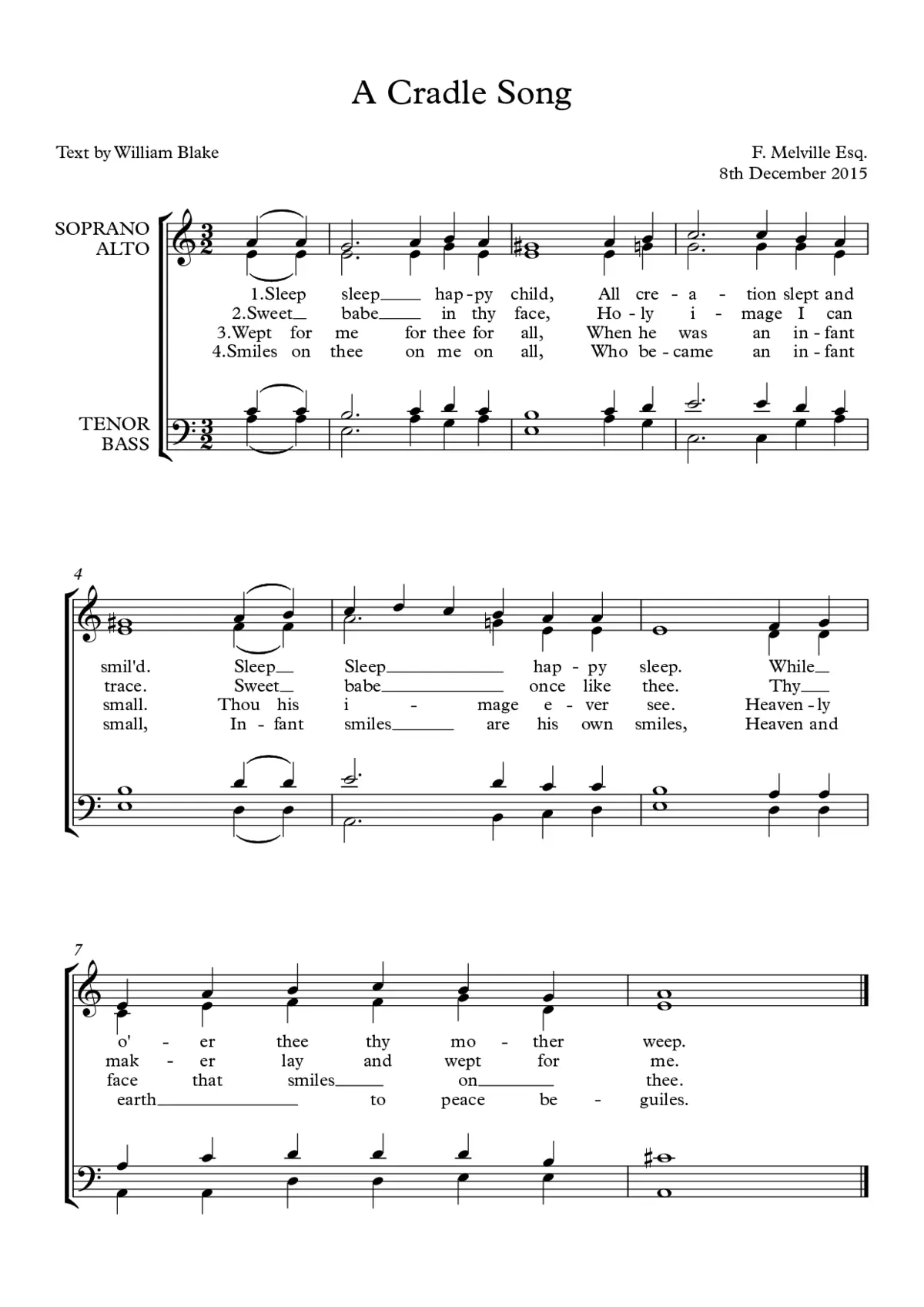 A Cradle Song - Page 1