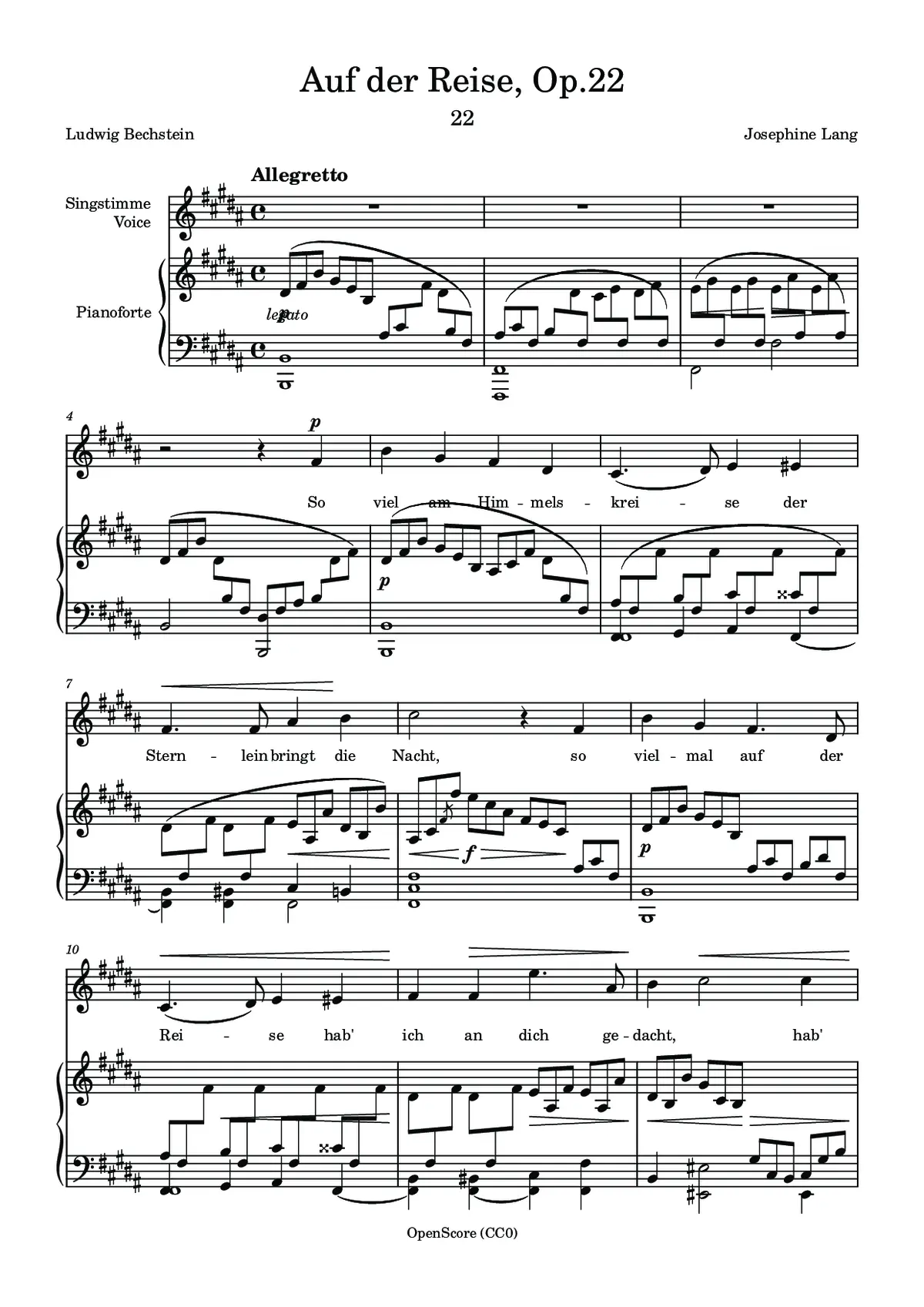 Auf der Reise, Op.22 - Page 1