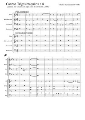 1608 Canzoni per sonare con ogni sorte di stromenti a Quattro Cinque et otto con il suo Basso generale per l'organo Libro Primo Venice Alessando Rauer