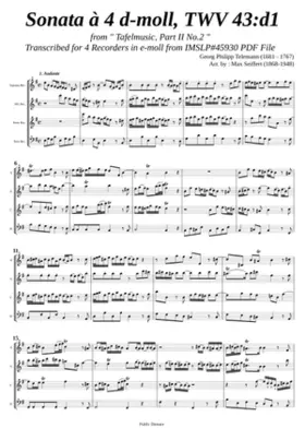 Sonata in D minor TWV 43:d1