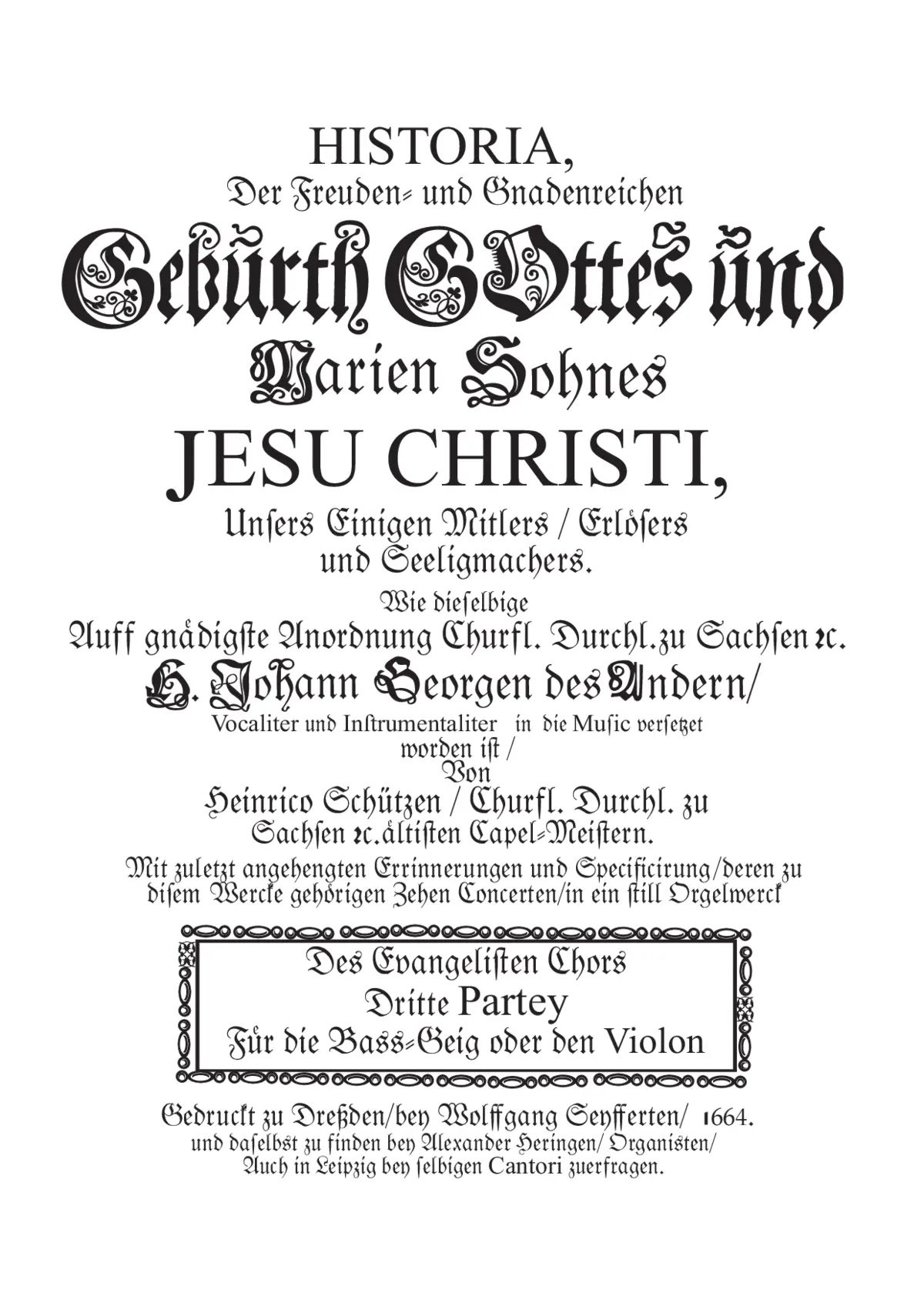 Historia der Geburt Jesu Christi, SWV 435a (early version) - Page 1