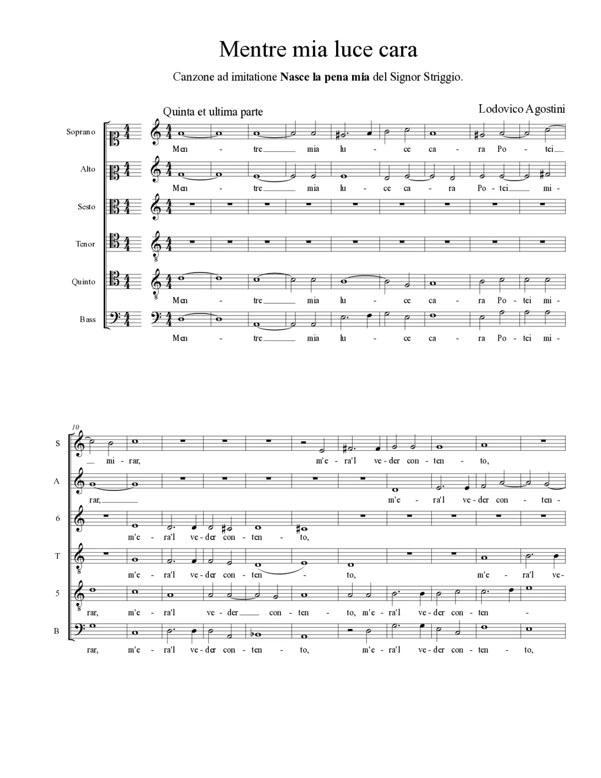 Mentre mia luce cara - Page 1